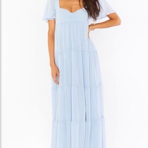 Show Me Your Mumu Nicole Maxi - Steel Blue Chiffon - Size L